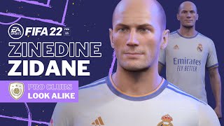 FIFA 22  ZINEDINE ZIDANE Pro Clubs Look alike Build  Real Madrid Icon Tutorial amp Face [upl. by Sesiom]