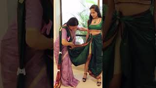 How To Wear Quick 6 Yard Saree saree ytshorts navari [upl. by Atsilac]