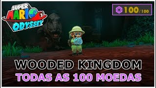 SUPER MARIO ODYSSEY  WOODED KINGDOM LOCALIZAÇÃO DAS 100 MOEDAS ROXAS [upl. by Hestia]