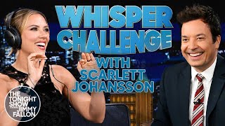 Whisper Challenge with Scarlett Johansson  The Tonight Show Starring Jimmy Fallon [upl. by Nekcarb]