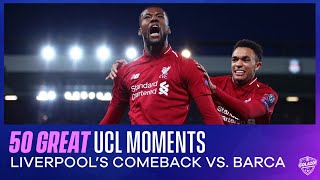 50 Great UCL Moments Trent Alexander Arnolds Corner Finishes Liverpools Comeback vs Barcelona [upl. by Duester]