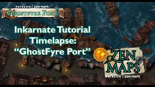 Inkarnate Tutorial Timelapse  GhostFyre Port Docks  map making for DampD  RPG gaming [upl. by Jami]