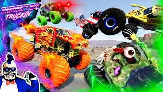 Monster Jam INSANE Racing Freestyle and High Speed Jumps 50  BeamNG Drive  Grave Digger [upl. by Aztinad]