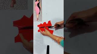 Gown cuttingnew cutting hacks1piece gown cutting shortscuttinghacks cuttingideas [upl. by Enymsaj]