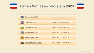 Ferien Schleswig Holstein 2023 [upl. by Ydaj]