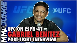 Mexicos Gabriel Benitez Thrilled To Get TKO Win Close To Home  UFC on ESPN 41 [upl. by Ynttirb151]