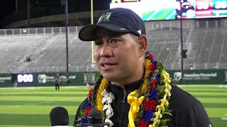 Hawaii Football Post Game Press Conference vs New Mexico [upl. by Oiredised]