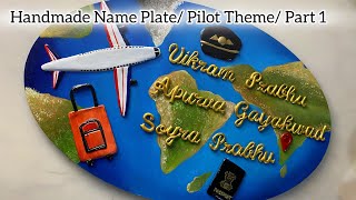 Hand made Name Plate Pilot ThemePart 1 art drawing painting [upl. by Farmelo]