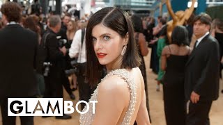 Alexandra Daddario GLAMBOT BTS at 2022 Emmys  E Insider [upl. by Lawton962]