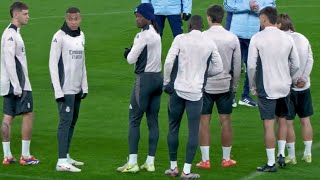 Bellingham and Mbappé train at Anfield ahead of Real Madrid’s Champions League clash with Liverpool [upl. by Eisset158]