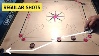 Useful regular carrom trick shots carrom board trick shots  carrom board game [upl. by Nolyaw]