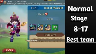 Lords mobile normal stage 817 f2p best team level 57 heroes [upl. by Eleik]