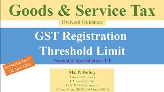 gst registration threshold limit  normal state and ut  special state and ut [upl. by Nosimaj]