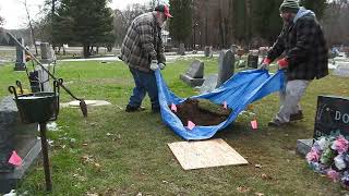 Cemetery Cremation Burial  digging the hole [upl. by Hulbert874]