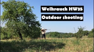 Luftgewehr Weihrauch HW35 E  20m outdoor schießen [upl. by Bethanne384]