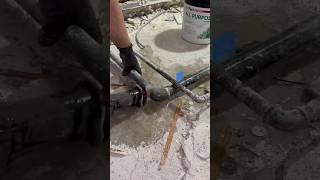 Relocating water lines to lower kitchen floor plumbingshorts [upl. by Evey278]