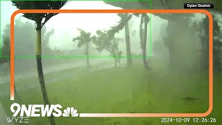 Security camera captures moment Florida tornado blew in from Hurricane Milton [upl. by Elac]