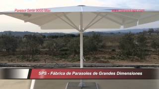 Parasol SPS Serie 9000 Max Resistente hasta 60m apertura manivela [upl. by Ilrac]