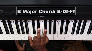 How to Play the B Major Chord on Piano [upl. by Worlock]