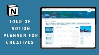 Notion tour of planner for creatives｜beginnerfriendly｜Etsy shop｜boost your creativity｜Moody blue [upl. by Rainger]