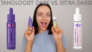 Tanologist Dark Face  Body Drops vs Extra Dark Drops Review  Demo [upl. by Hannus]