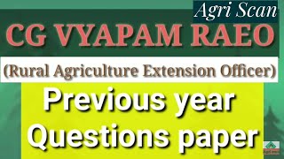 Cgvyapam RAEO Rural Agriculture Extension officer previous year question papers [upl. by Irrab]