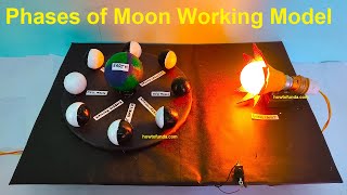 phases of moon working model  diy  simple  science project  howtofunda  lunar amp solar eclipse [upl. by Megdal]