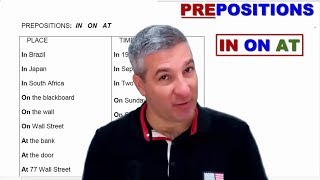 Como usar as preposições IN ON e AT em inglês AULA COMPLETA [upl. by Amak]