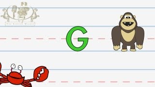 Write the letter G  Alphabet Writing lesson for children  The Singing Walrus [upl. by Miksen888]