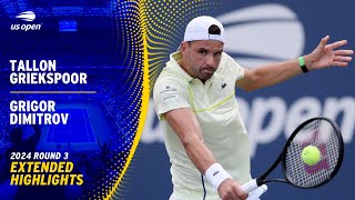 Tallon Griekspoor vs Grigor Dimitrov Extended Highlights  2024 US Open Round 3 [upl. by Natye]