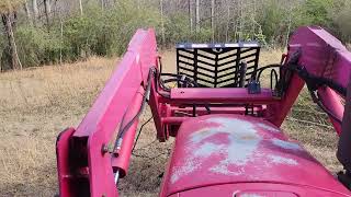 Danuser Intimidator treepost puller first impression On a mahindra 6500 tractor Its a beast [upl. by Alleris]