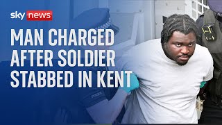 Man charged after army officer stabbed near barracks in Kent [upl. by Dorcia]