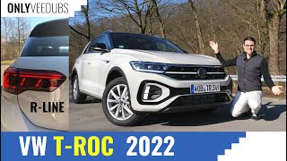 VW TRoc 2022 Facelift  Full Review on Newely revised Cross Over from VW with RLine Trim [upl. by Aninat]