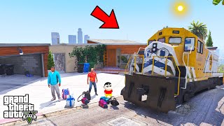 Franklin and Shinchan Enjoy Train Jo Journey From Los Santos TO Factory in GTA V [upl. by Arhsub]