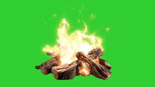 Campfire EXPLOSION Effect on Green Screen  4K Stock Footage [upl. by Lacim]