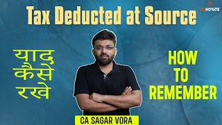 Tax Deducted at Source  How to Remember TDS Sections  CA  CS  CMA  CA Sagar Vora [upl. by Aniez]