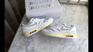 Nike Air Max 1 Patta Waves White Review [upl. by Anaihsat]