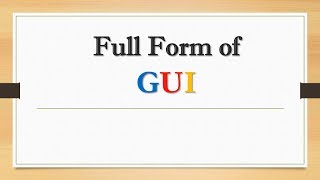 Full Form of GUI  Did You Know [upl. by Eelirem29]