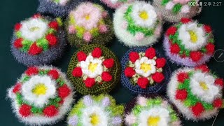 나무사랑 코바늘딸기 꽃밭 수세미 뜨기Jardin de flores crochetflower garden [upl. by Goldman]