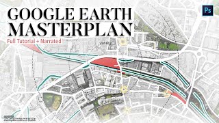 Google Earth Master Plan in Photoshop  Quickest Method [upl. by Suiluj260]