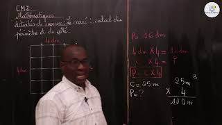 Cours  CM2  Mathématiques Le carré  calcul du périmètre et du côté  M Gassama [upl. by Enitsyrhc51]