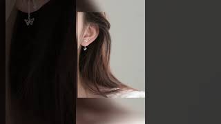 Delicate Cute Zircon Moon Tassel Butterfly Stud Earrings for Women👧 factions earringdesign [upl. by Laurie]