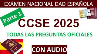 CCSE 2025 PARTE 1 EXAMEN NACIONALIDAD ESPÀÑOLA [upl. by Diao]