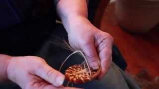 Pine Needle Basket Demonstration [upl. by Cilka]