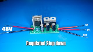 How to make 48v to 12V and 5V dual output regulated step down for inverter driver EGS002 48V system [upl. by Katushka]