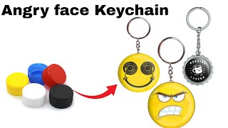 DIY Keychain At Home  How To Make Angry face Keychain At Home  homemade Cute keychain 😲 [upl. by Willing846]