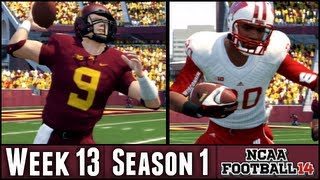 NCAA Football 14 Dynasty  Battle for Paul Bunyans Axe  Week 13 vs Wisconsin Season 1 [upl. by Yemarej]