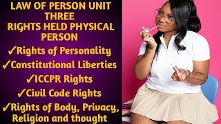 Law of person chapter 3 Rights held by physical persons law ethiopia legal system [upl. by Otreblaug305]