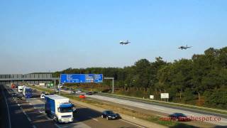 Frankfurter Flughafen  Sensationeller Landeanflug von 6 Flugzeugen [upl. by Elletsirk]