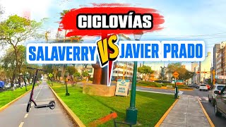 Así son las Ciclovías en Perú  Ciclovía Av Salaverry Jesús Maria Av Javier Prado [upl. by Yentruoc]